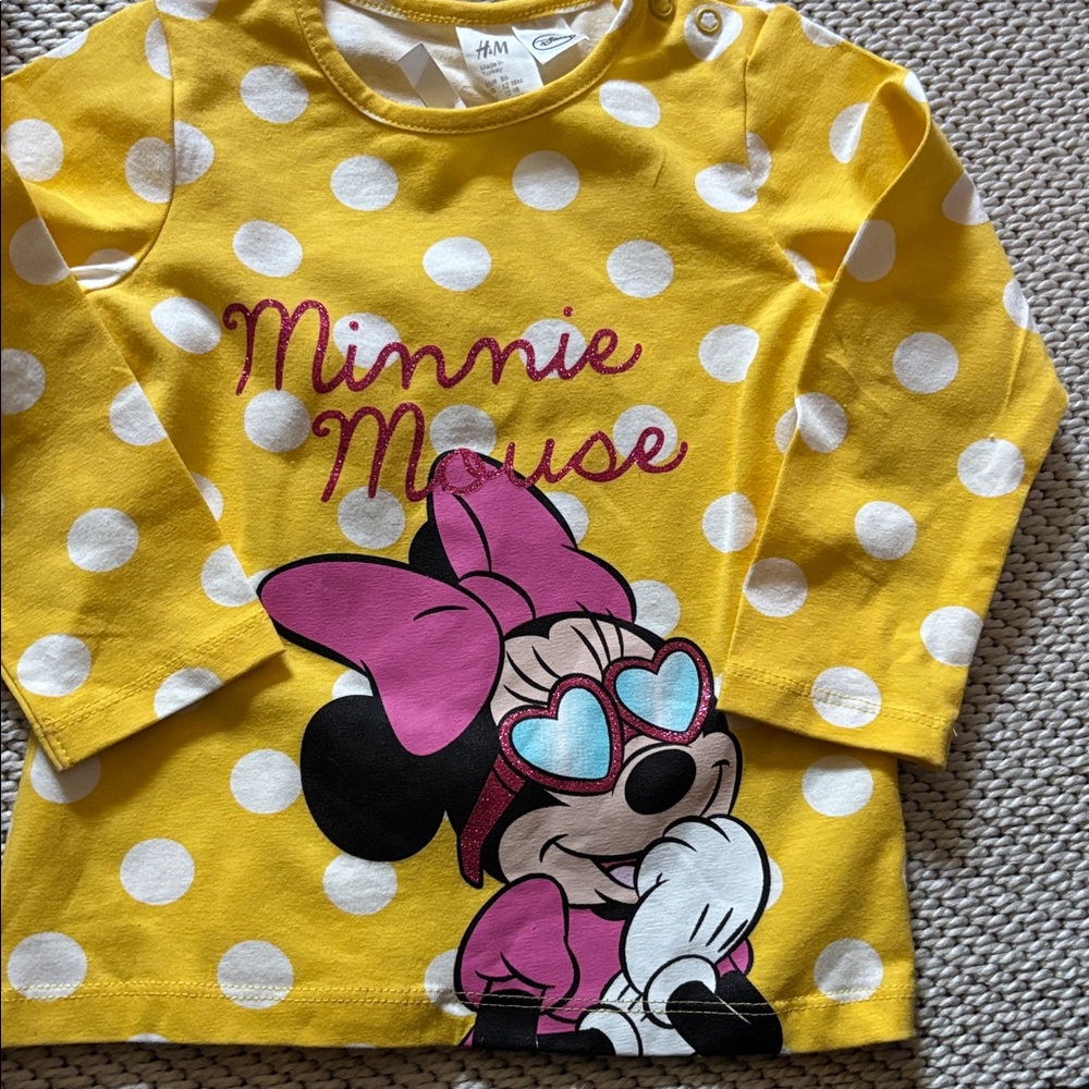 Shirt infant girls new size 12-18 months 95% cotton 5% elastane Disney